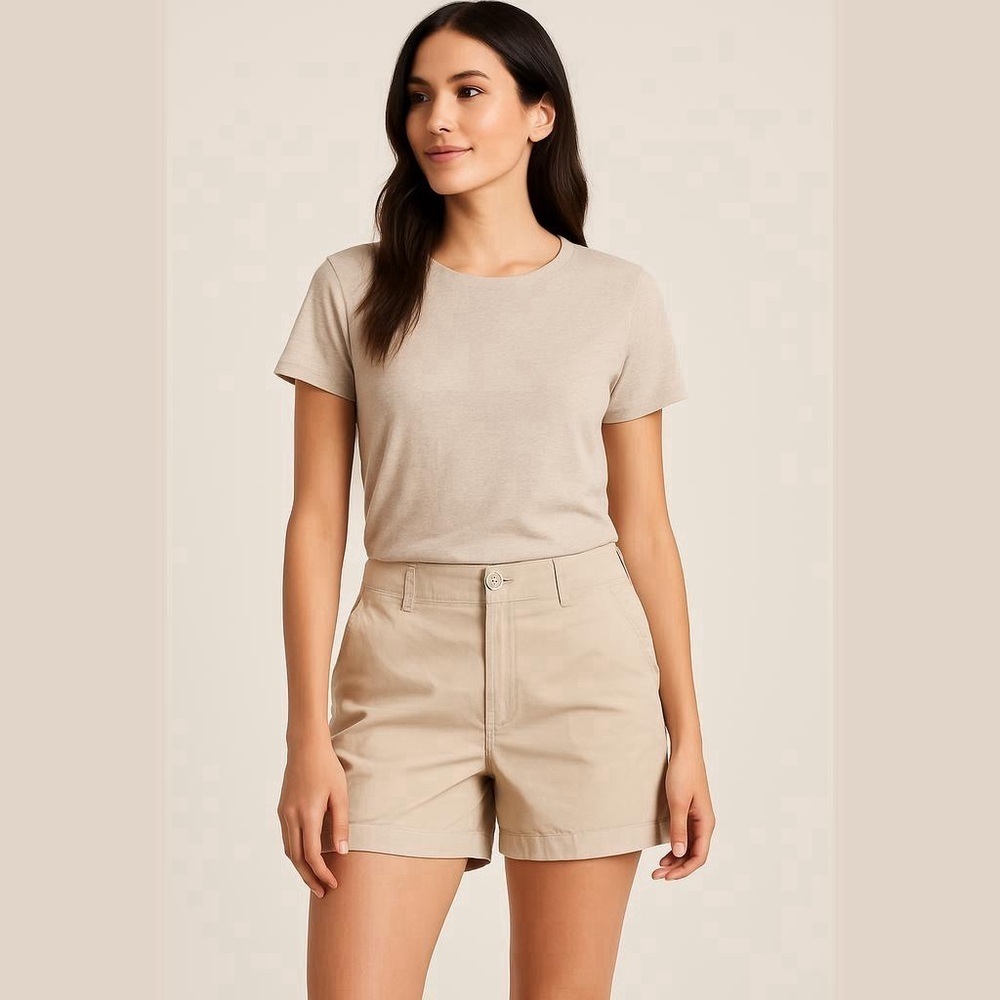 Eddie Bauer Shorts Women’s Cream Ripstop Bermuda Stretch Classic Hiking 7” Sz 16